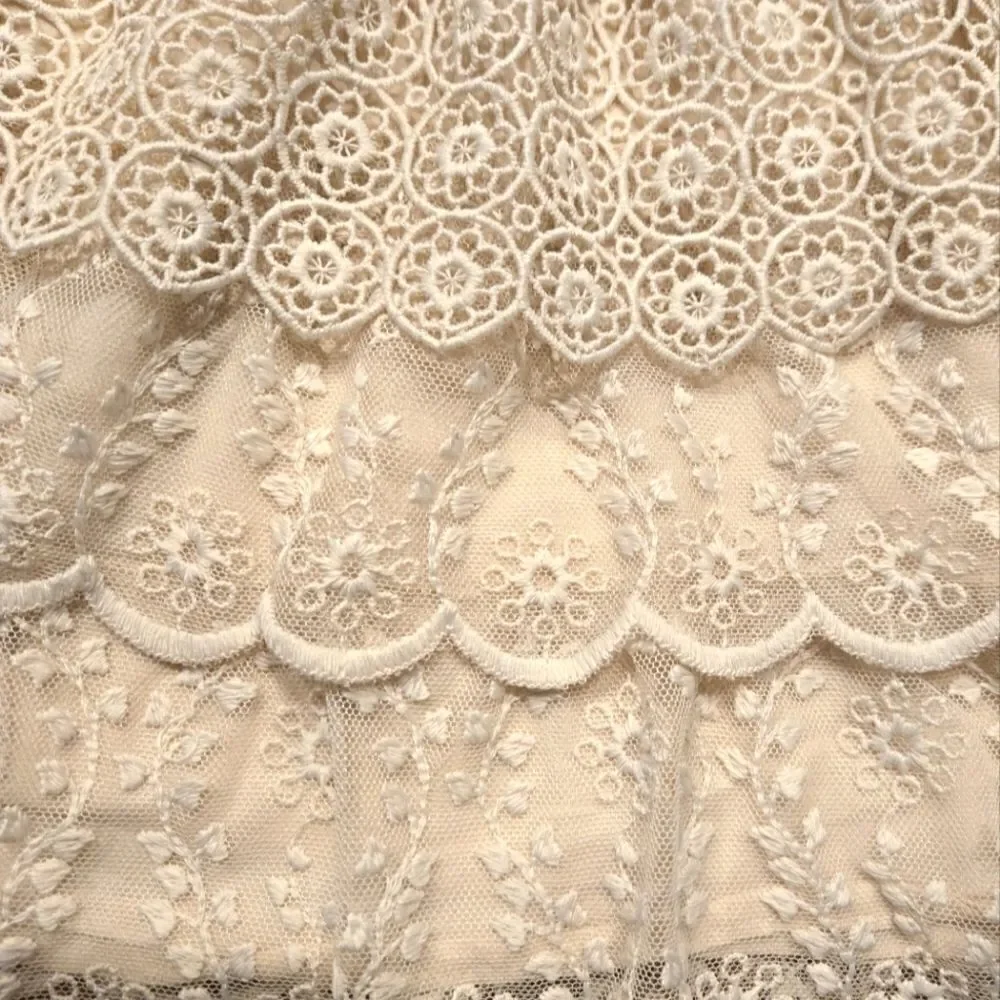 EC ZARA GIRLS MIXED LACE TIERED SKIRT W/ ELASTIC WAIST SZ.7/8